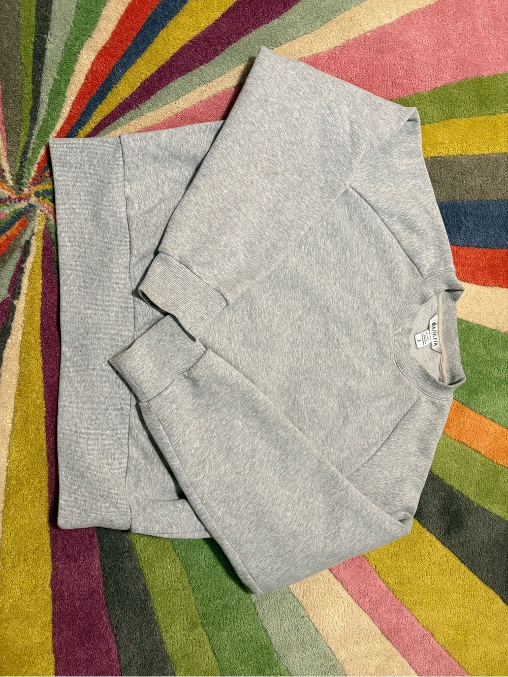 Athleta Light Heather Gray Crew Sweatshirt